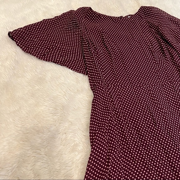 ModCloth Emily and Fin Burgundy Luna Suzanna Mini Spot Dress - Size Large - Picture 4 of 8